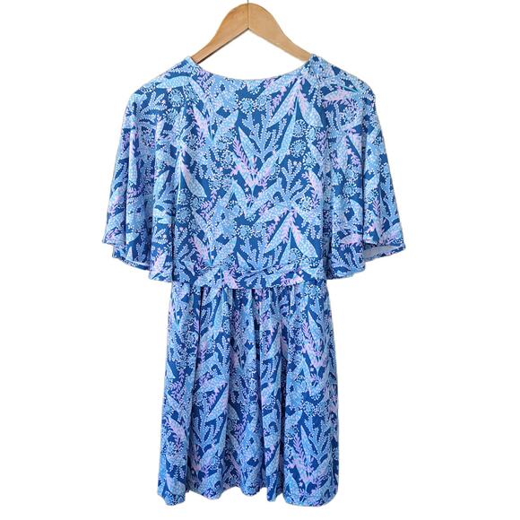LILLY PULITZER Minka Skirted Romper Mini Dress Small Barton Blue Star Gazing - Picture 8 of 9